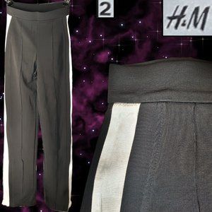 Tuxedo stripe ankle zip pants